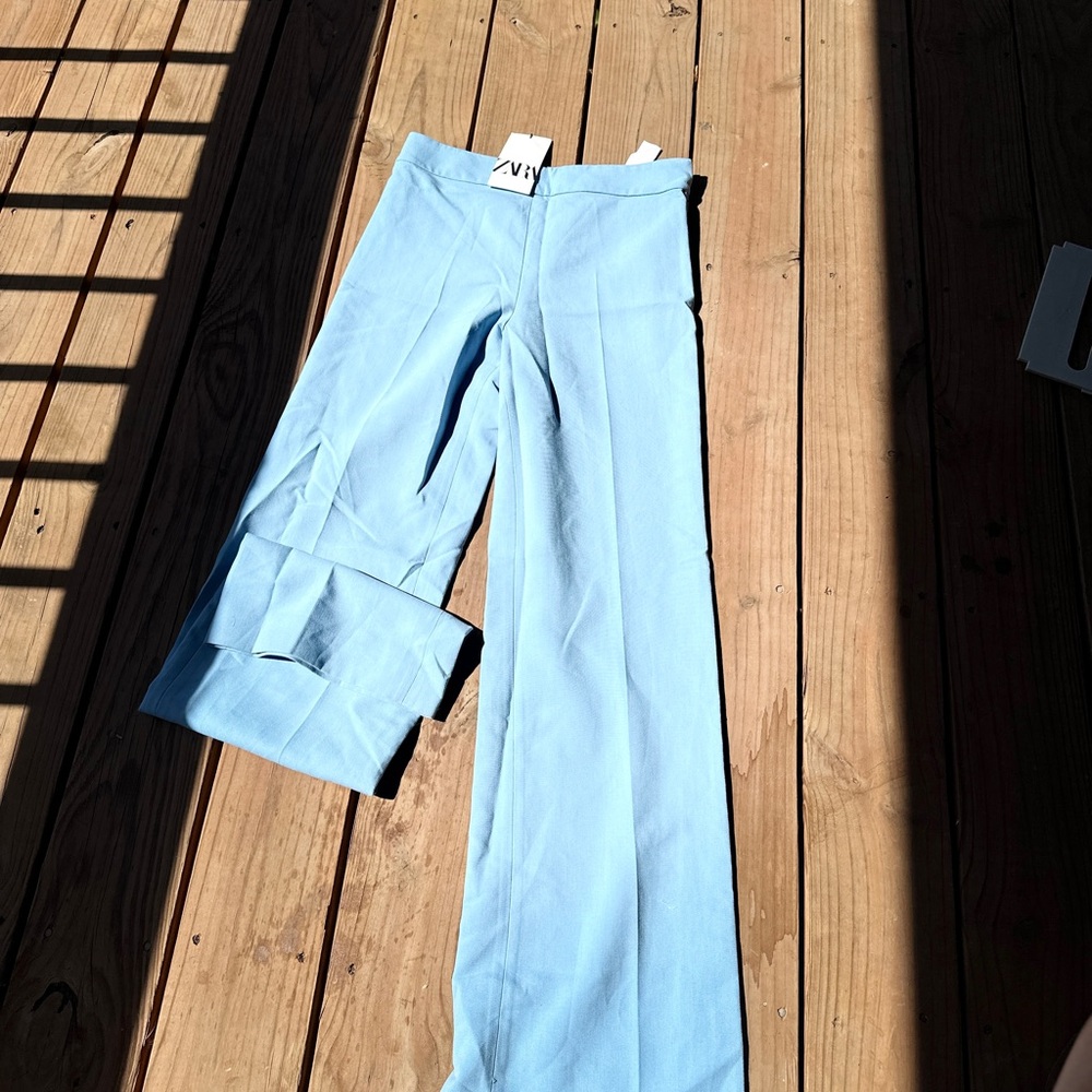 Light Blue Wide-Leg Pants